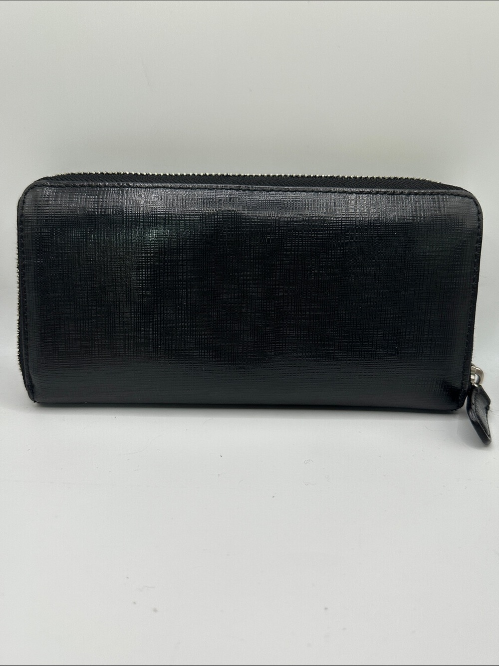 Coach Black Leather Zip Wallet with Logo Plaque - Picture 3 of 5